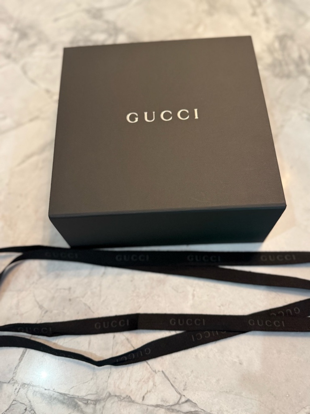Gucci Gift Box & Gucci branded ribbon in the New Signature Gucci Black NEW
